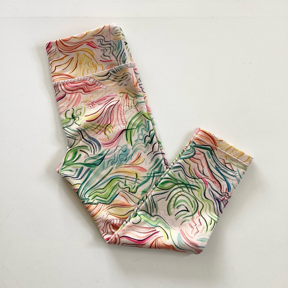 Athleta Girl High Rise Printed Chit Chat Capri